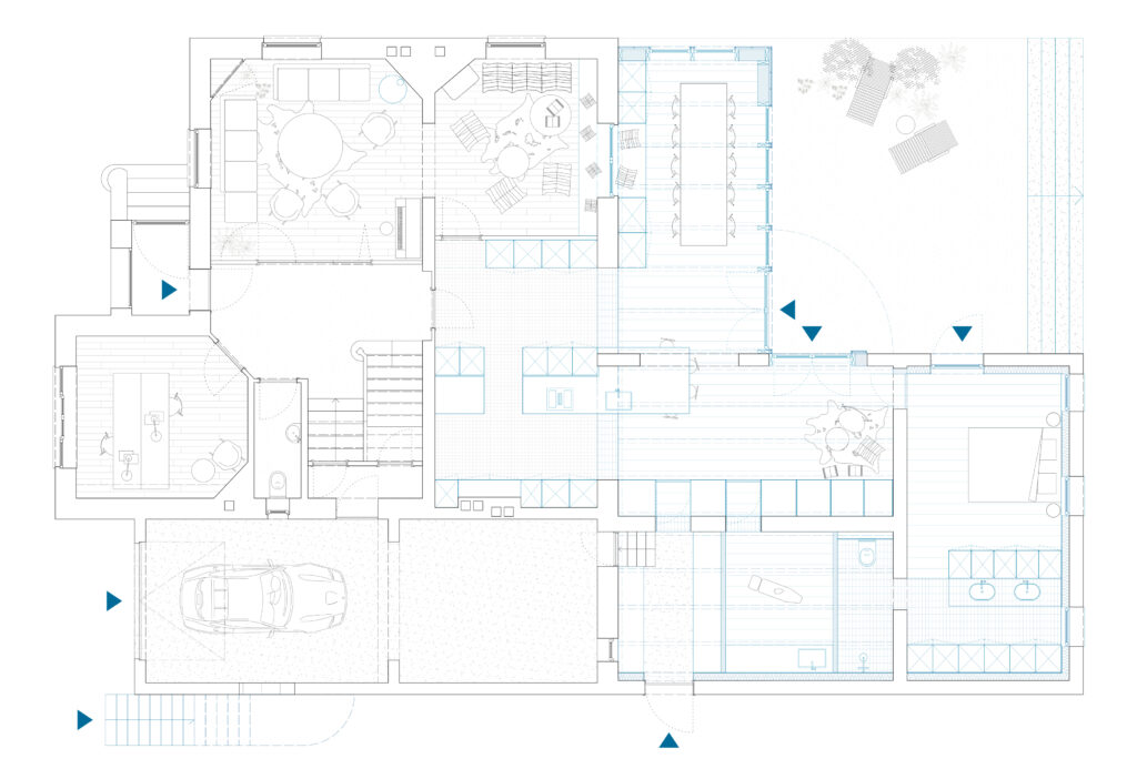 Plan architecte rénovation et extension d'une maison en ossature bois à Nancy